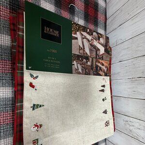 Christmas Holiday Themed Set of 2 Table Runners (14"x54" & 16"x90") NWT